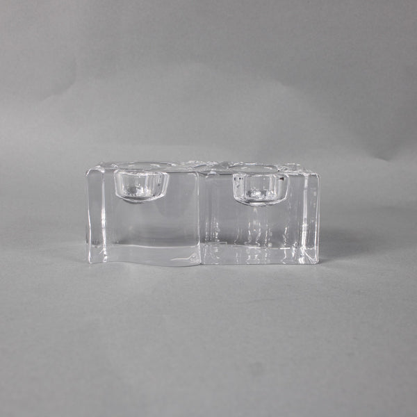 Orrefors Ice Cube Crystal Interlocking Votive Or Tealight Candle Holder