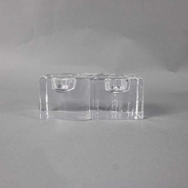 Orrefors Ice Cube Crystal Interlocking Votive Or Tealight Candle Holder