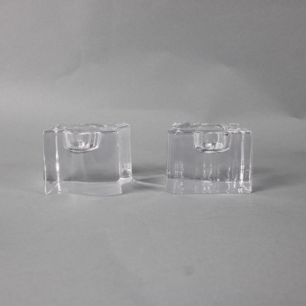 Orrefors Ice Cube Crystal Interlocking Votive Or Tealight Candle Holder