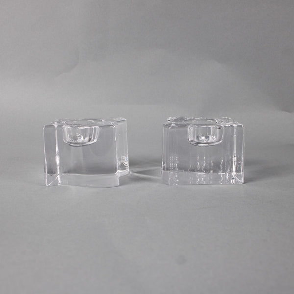 Orrefors Ice Cube Crystal Interlocking Votive Or Tealight Candle Holder
