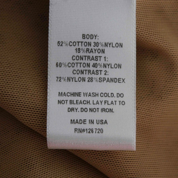 David Lerner Sz S White Tan Lace Knee Length Cotton Nylon Rayon Dress