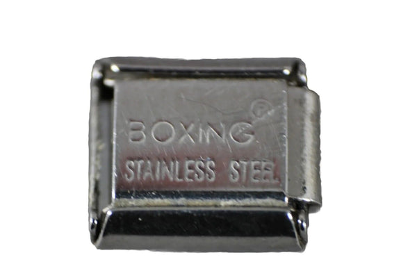 Boxing "Shooting Star" Stainless Steel Blue Enamel Stretch Link Italian Charm