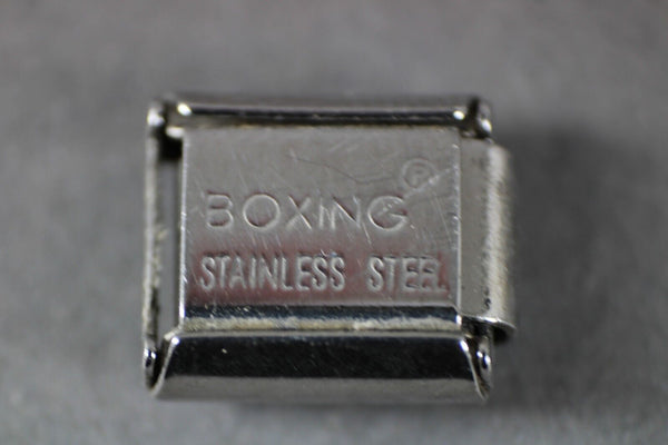 Boxing "Shooting Star" Stainless Steel Blue Enamel Stretch Link Italian Charm