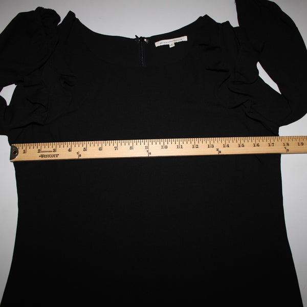 Symphony Sz M Black Cold Shoulder Lined Ruffle Sleeves 100% Polyester Dress