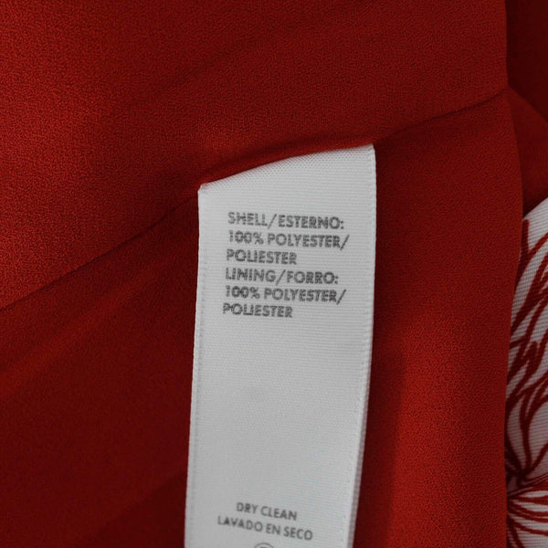Rebecca Minkoff Sz XS Red White Floral V Neck 100% Polyester Wrap Midi Dress
