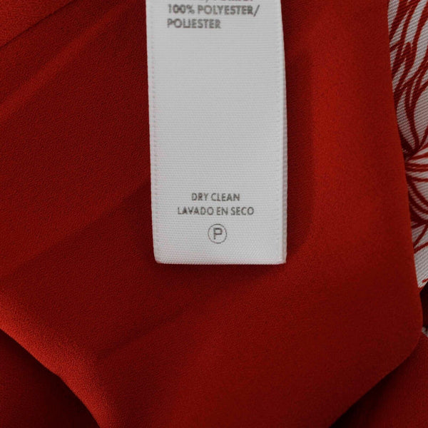 Rebecca Minkoff Sz XS Red White Floral V Neck 100% Polyester Wrap Midi Dress
