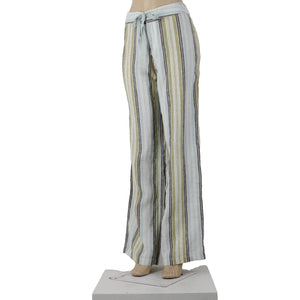 Tommy Bahama NEW $118 Bay De Baly Stripe Sz 10 Aqua Lime Linen Unlined Pants