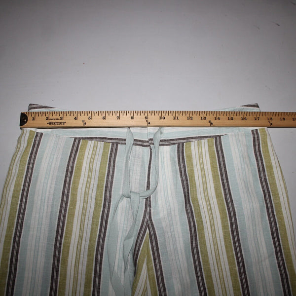 Tommy Bahama NEW $118 Bay De Baly Stripe Sz 10 Aqua Lime Linen Unlined Pants