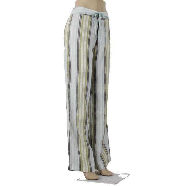 Tommy Bahama NEW $118 Bay De Baly Stripe Sz 10 Aqua Lime Linen Unlined Pants