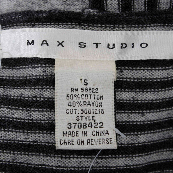 Max Studio NEW $98 Sz S Gray Black Stripe Cotton Rayon Wrap Sweater