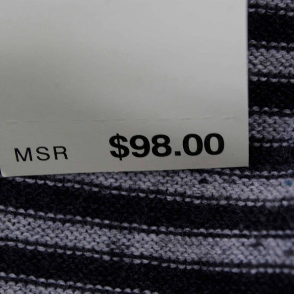 Max Studio NEW $98 Sz S Gray Black Stripe Cotton Rayon Wrap Sweater