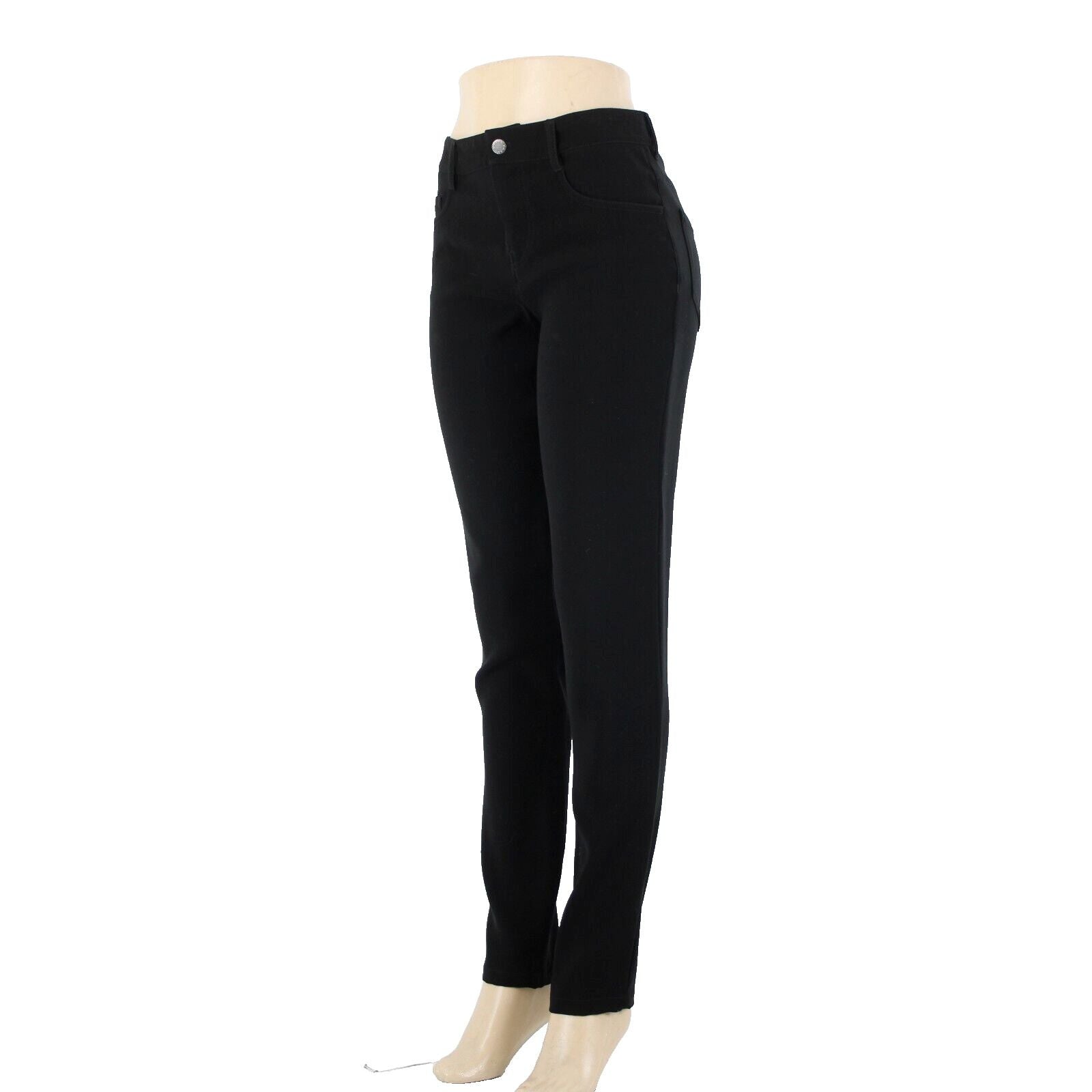 Prada Sz 40 x 34 Black Pockets Skinny Straight Leg 100% Polyester Elastane Pant