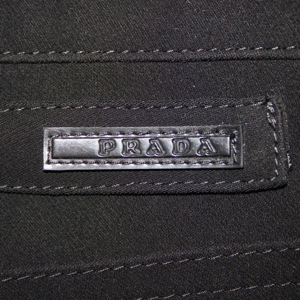 Prada Sz 40 x 34 Black Pockets Skinny Straight Leg 100% Polyester Elastane Pant