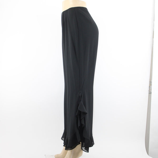 Studio 1 Sz 10 x 29 Black Lined Ruffle Split Leg 100% Polyester Dressy Pant