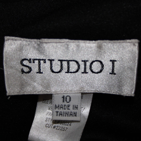 Studio 1 Sz 10 x 29 Black Lined Ruffle Split Leg 100% Polyester Dressy Pant