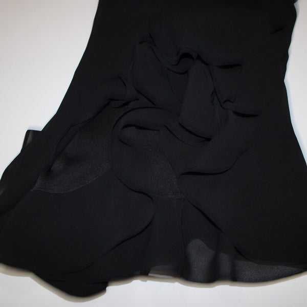 Studio 1 Sz 10 x 29 Black Lined Ruffle Split Leg 100% Polyester Dressy Pant