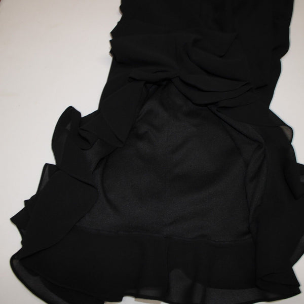 Studio 1 Sz 10 x 29 Black Lined Ruffle Split Leg 100% Polyester Dressy Pant