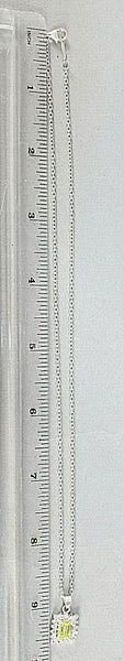 OW Sterling Silver 925 18.5" 4.45gr White Green CZ Pendant Necklace