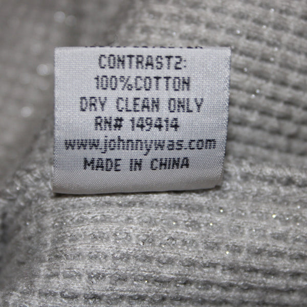 Johnny Was Jacket Sz M Gray Multi Color Metallic Embroidered Hooded Rayon Jacket