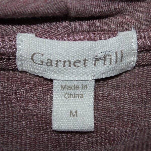 Garnet Hill Sz M Purple Cowl Neck Long Sleeve Tunic Tencel Lyocell Spandex Top