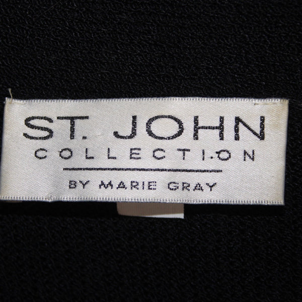 St John Collection Cardigan Sz 6 Royal Blue Black Santana Knit Cardigan Sweater