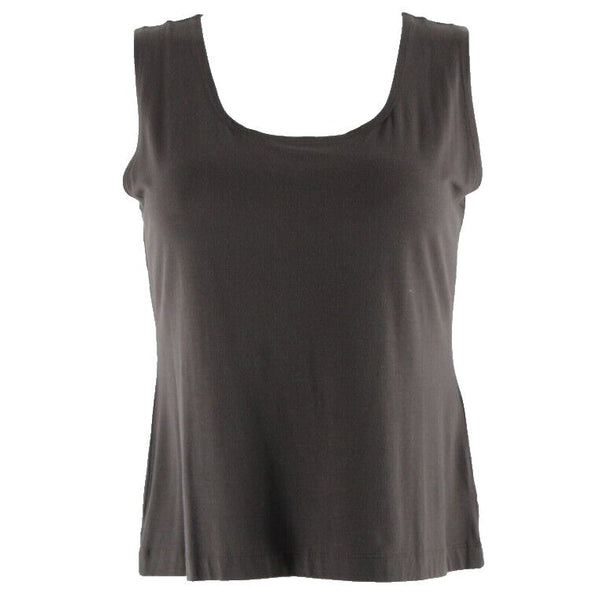 Chicos Sz 2 Brown Rayon Blend Stretch Basic Top