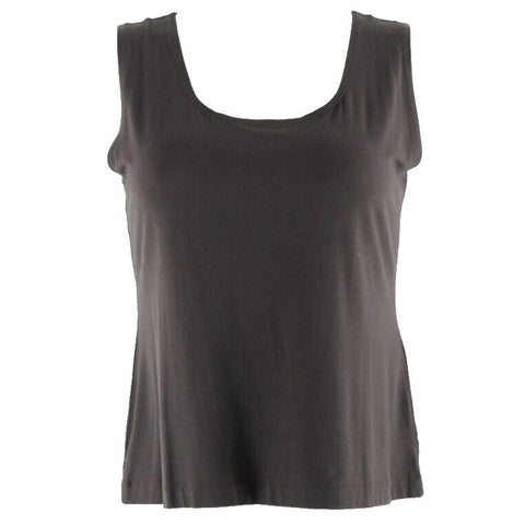 Chicos Sz 2 Brown Rayon Blend Stretch Basic Top