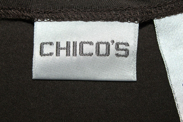 Chicos Sz 2 Brown Rayon Blend Stretch Basic Top