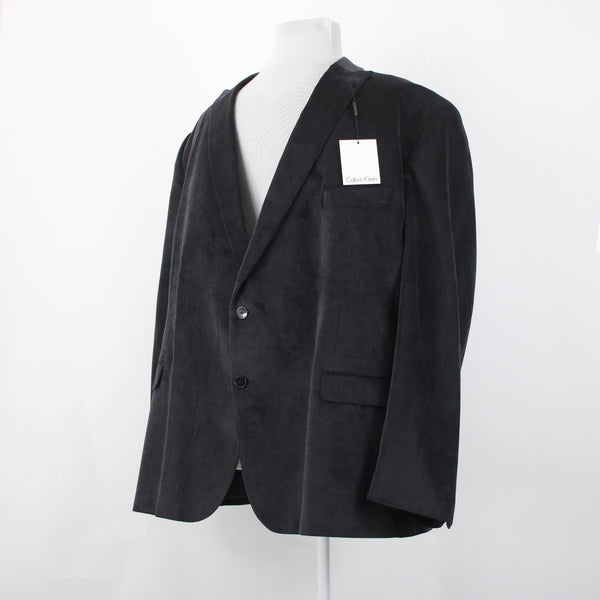 Calvin Klein NEW 56R Blazer Jacket NEW Gray Corduroy 2 Button Poly Nylon Blazer