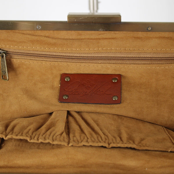 Patricia Nash 13 X 7 X 1 Tan Multi Color Floral 100% Italian Leather Purse