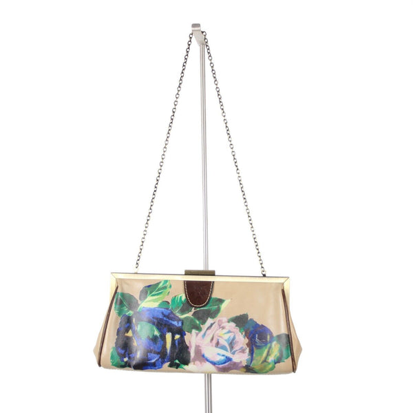 Patricia Nash 13 X 7 X 1 Tan Multi Color Floral 100% Italian Leather Purse
