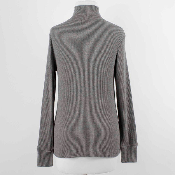 LNA NEW Sz S Taupe Tan Gray Ribbed Knit Detached Turtleneck Top