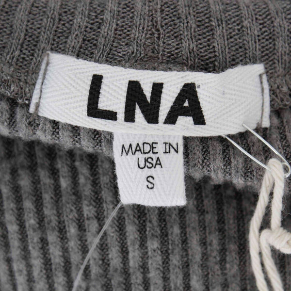LNA NEW Sz S Taupe Tan Gray Ribbed Knit Detached Turtleneck Top