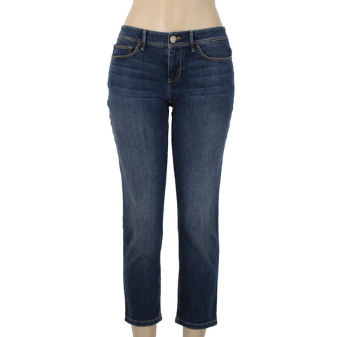 J Jill NEW Authentic Fit Sz 2P x 25 Blue Denim Slim Ankle Cotton Poly Crop Jean