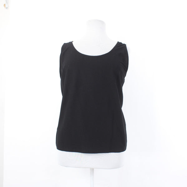 Eileen Fisher Top Sz 1x Black Sleeveless Rayon Nylon Tank Top