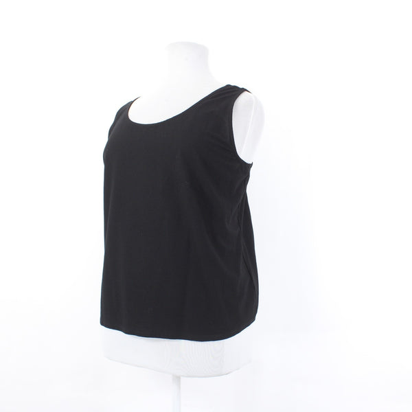 Eileen Fisher Top Sz 1x Black Sleeveless Rayon Nylon Tank Top