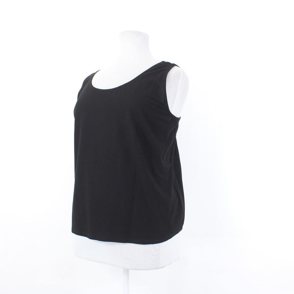 Eileen Fisher Top Sz 1x Black Sleeveless Rayon Nylon Tank Top