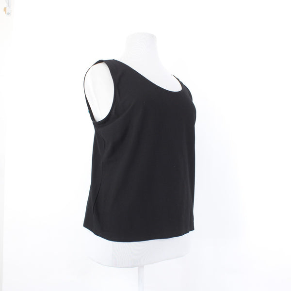 Eileen Fisher Top Sz 1x Black Sleeveless Rayon Nylon Tank Top