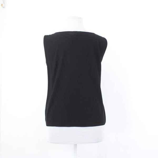 Eileen Fisher Top Sz 1x Black Sleeveless Rayon Nylon Tank Top