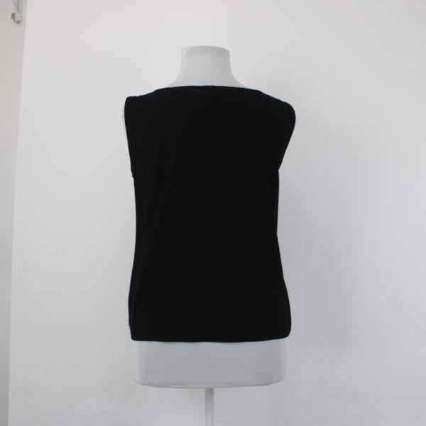 Eileen Fisher Top Sz 1x Black Sleeveless Rayon Nylon Tank Top