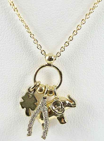 14TH & Union NEW $16 16 + 2 Ext. Goldtone Chain 3 Lucky Charm Necklace