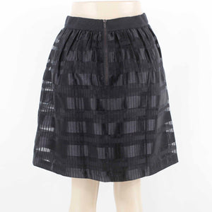 LOFT NEW  Sz 6 Black Lined Gathered Sheer Rectangles Overskirt Poly Woven Skirt