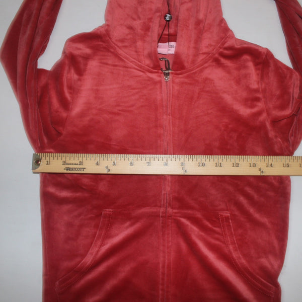 Juicy Couture Jacket NEW $169 Sz S Baked Apple Red Silver Velour Embroid Poly