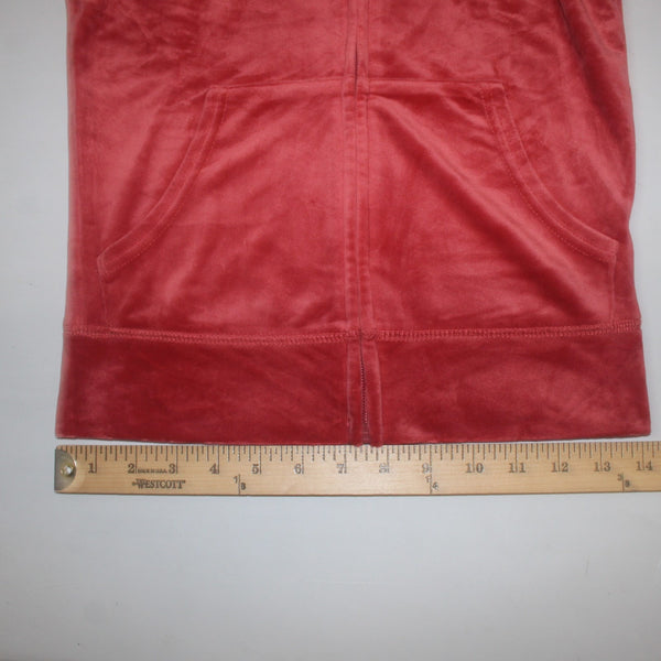 Juicy Couture Jacket NEW $169 Sz S Baked Apple Red Silver Velour Embroid Poly