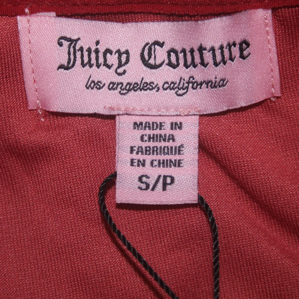 Juicy Couture Jacket NEW $169 Sz S Baked Apple Red Silver Velour Embroid Poly