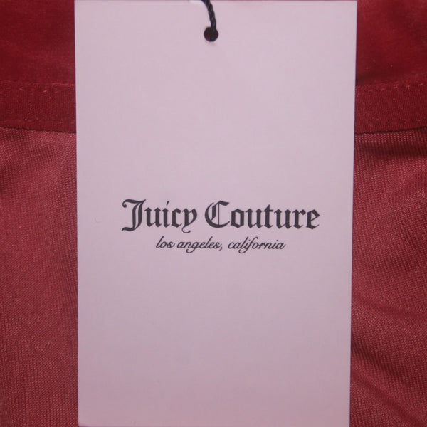 Juicy Couture Jacket NEW $169 Sz S Baked Apple Red Silver Velour Embroid Poly