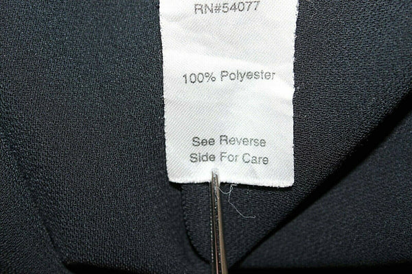 CAbi Sz S Black Deep V Collared Faux Wrap 100% Polyester Top