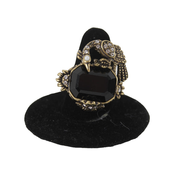 Heidi Daus Ring Sz 11.5 Bronze Black Cz Peacock Statement Cocktail Ring
