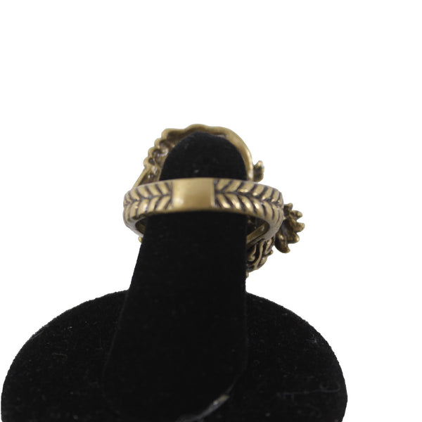 Heidi Daus Ring Sz 11.5 Bronze Black Cz Peacock Statement Cocktail Ring
