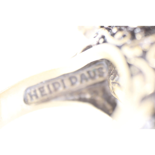 Heidi Daus Ring Sz 11.5 Bronze Black Cz Peacock Statement Cocktail Ring